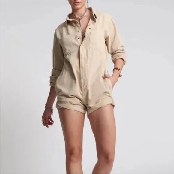 Free People x OneTeaspoon Prophecy Romper NWT Size Medium in Stone